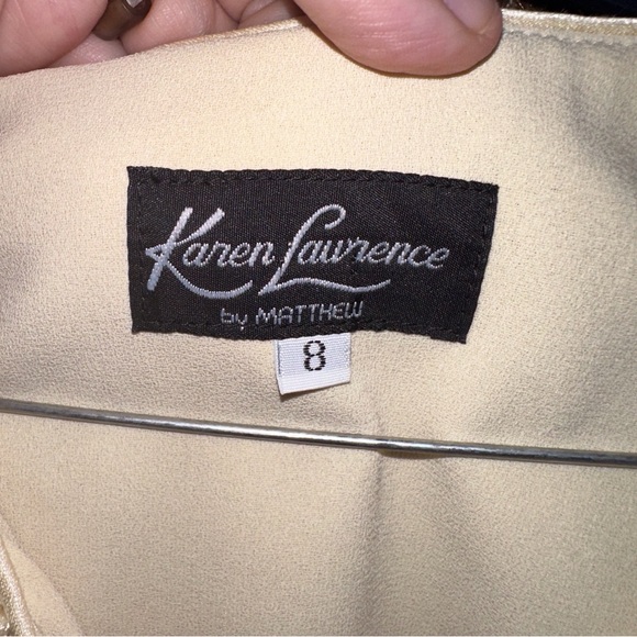 Karen Laurence by Matthew Size 8 Applique Lace Tiered Top Jacket Beaded Buttons - Picture 10 of 13